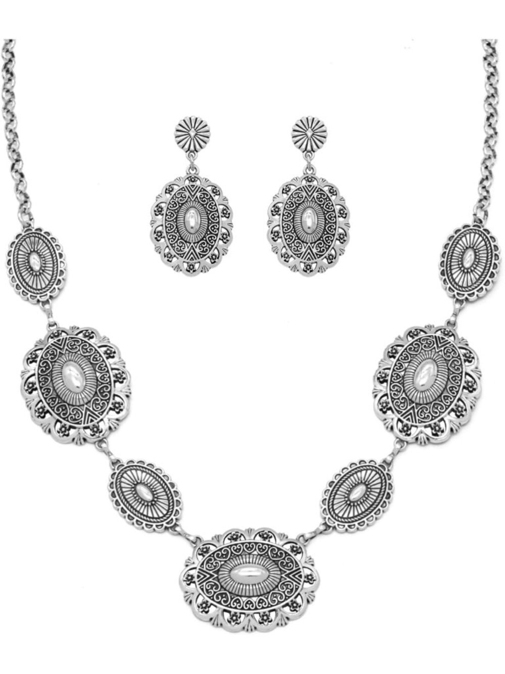 Stylish Western Jewelry Set for Women - Cowgirl Necklace & Earrings Combo
